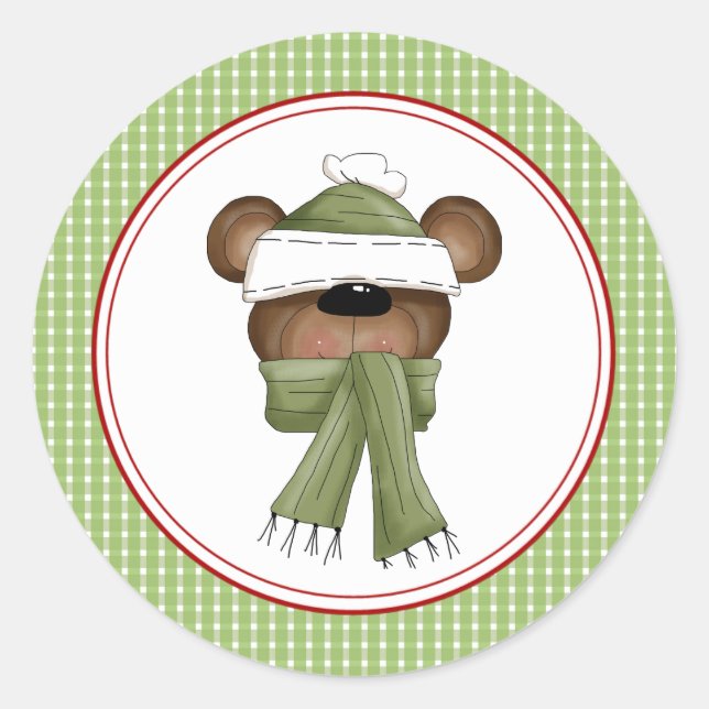 Selos de Envelope de Natal Beary Adesivos (Frente)
