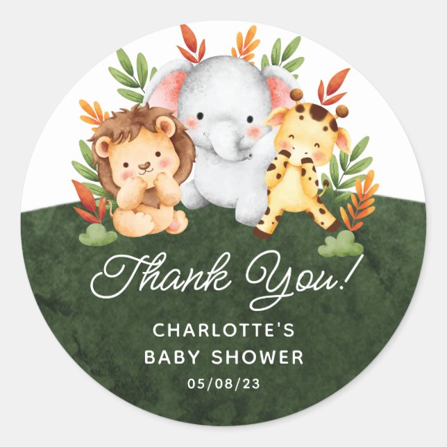 Selva Animal Favorece o adesivo redondo clássico (Frente)