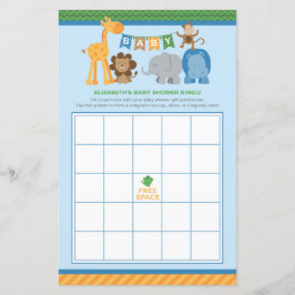 Selva Azul Colorida Animais Meninos Chá Bingo