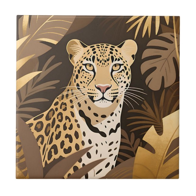 Selva Boho da Onça Dourada Vida Selvagem (Frente)