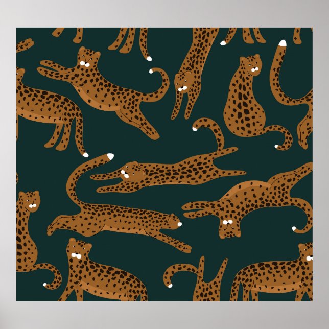 Selva Leopardo: Impressão Animal Vintage. (Frente)