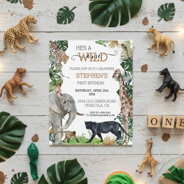 Selva Safari Selvagem Um Pantera Negra Aniversário (Criador carregado)