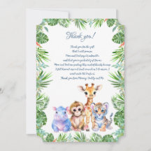 Selva Tropical Animais bebês Obrigado