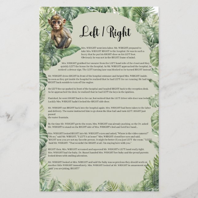 Selva Tropical Safari Animais Esquerdo da Direita (Frente)