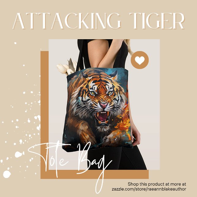 Selva Urbana Atacando Tote Bag de Tigre (Criador carregado)