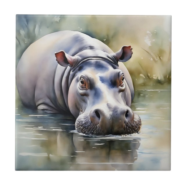 Selvagem Serenity Watercolor Hippo (Frente)