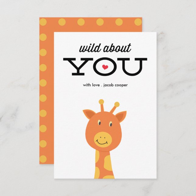 Selvagem sobre você cartão do dia dos namorados da (Frente/Verso)