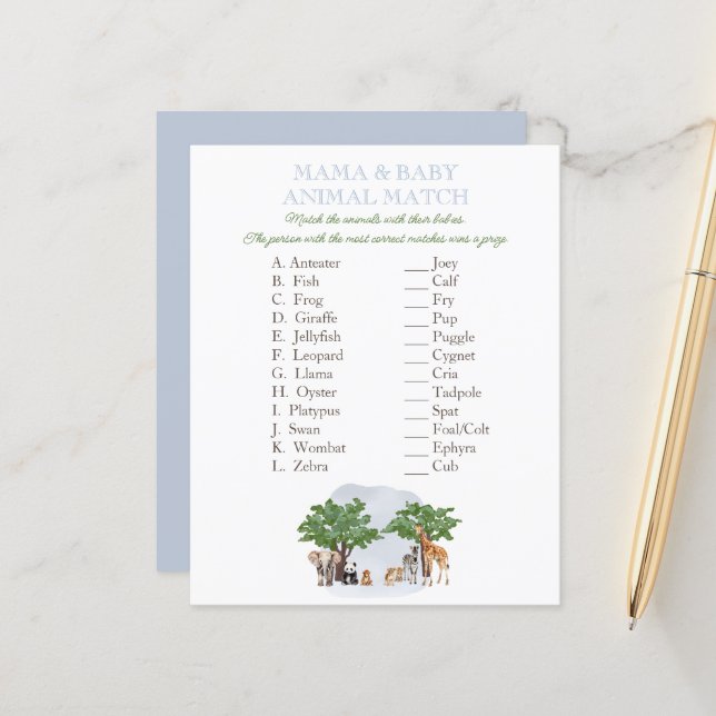 Selvagem - Um Animal Safari Animal Match Game (Frente/Verso In Situ)