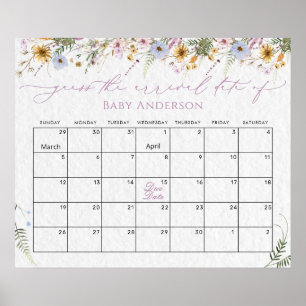 Selvagens Adivinham o Poster do calendário de data