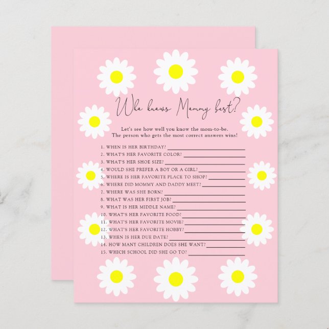 Selvagens Daisy - Quem conhece melhor as MAMÃES (Frente/Verso)