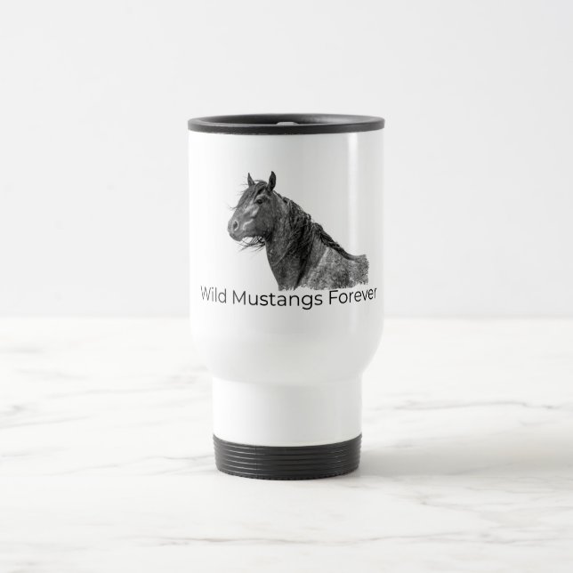 Selvagens Mustangs Para Sempre Caneca de viagem (Centro)