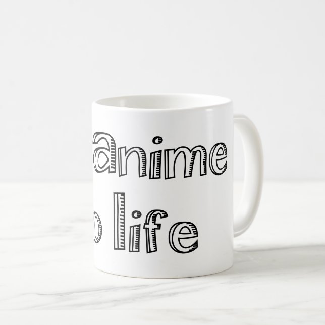 sem anime sem vida caneca de café (Frente Esquerda)