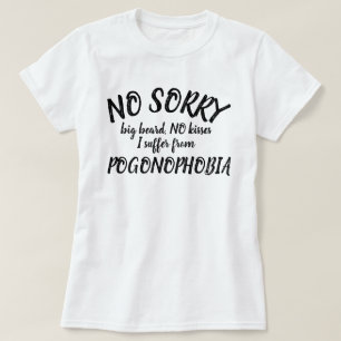 Sem beijos barba grande Pogonofobia - camisa preta