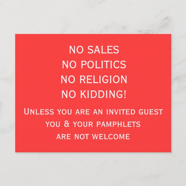 Sem Cartão Postal de Solicitação (Frente)