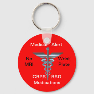 Sem Chaveiro de Alerta Médico de MRI CRPS/RSD