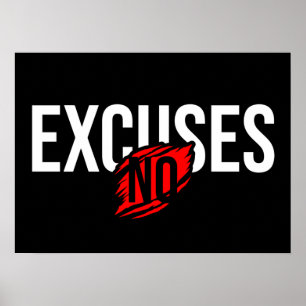 Sem desculpas - sucesso e Poster de motivação para