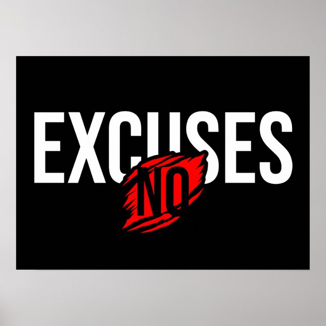 Sem desculpas - sucesso e Poster de motivação para (Frente)
