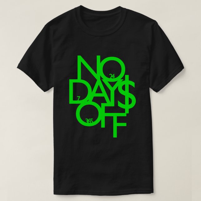Sem Dias de Camisa - Verde/Preto (Frente do Design)
