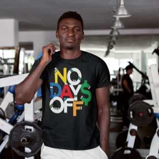 Sem dias de folga: Camiseta gráfica colorida