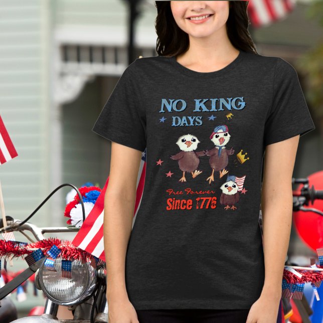 Sem Dias Rei Desde 1776 Águia Patriótica (No King Days Since 1776 Patriotic Eagles Tri-Blend Shirt)