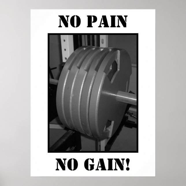 SEM DOR NENHUM GANHO! Poster de exercício de levan (Frente)