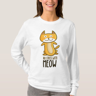 Sem estresse com camiseta feminina