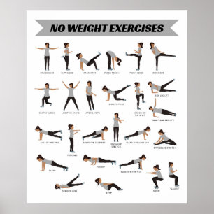 Sem Exercícios De Peso Poster - Cinza