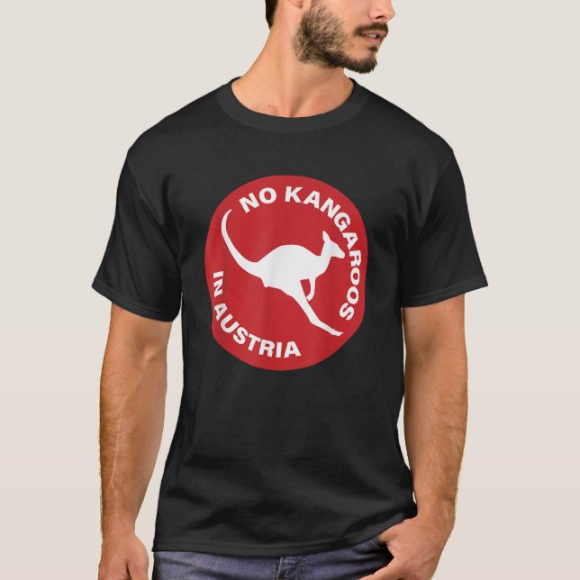 Sem Kangaros Na Áustria Engraçada Camisa T Austrál (Frente)