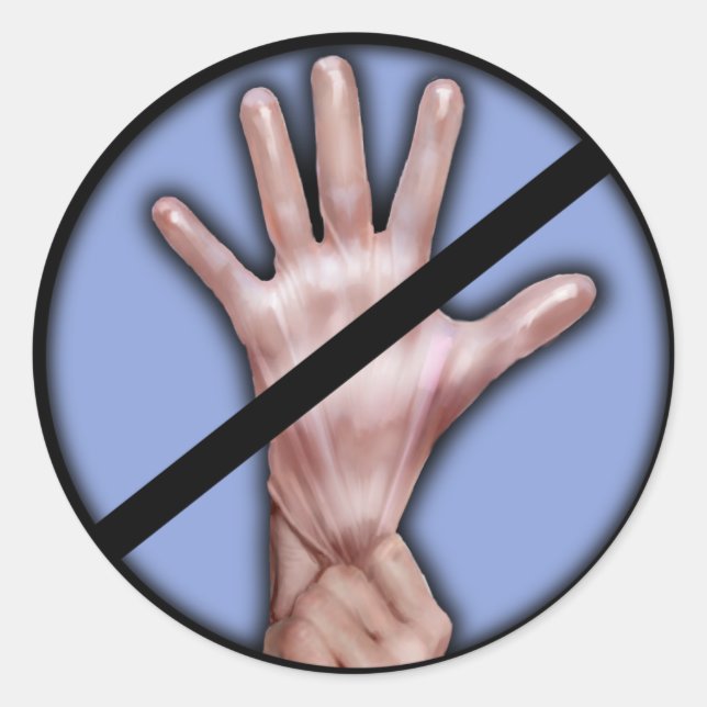 Sem luvas de borracha! Adesivo (Frente)