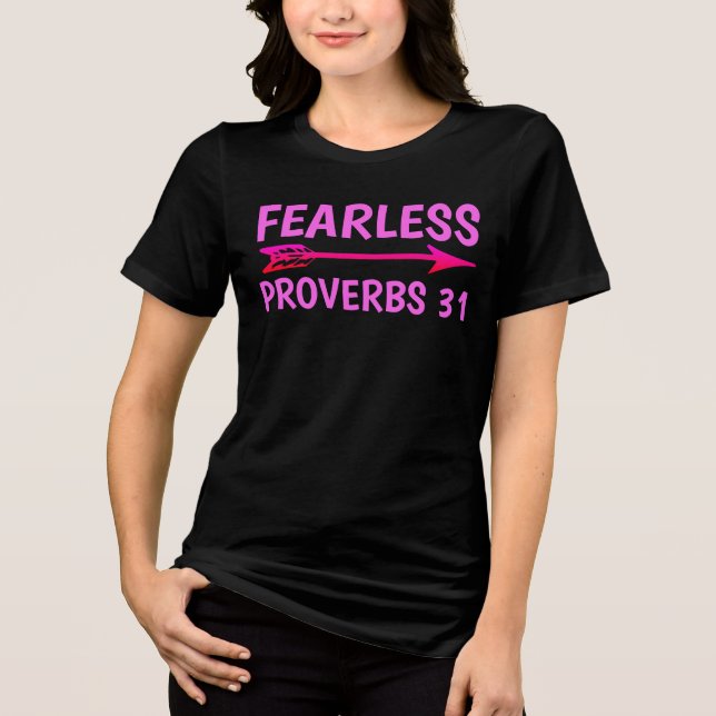 SEM MEDO PROVA 31 Damas T-Shirts Cristãs (Frente)