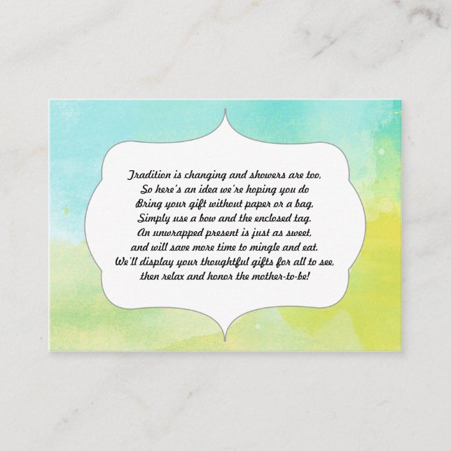 Sem papel embrulho cartão de inserção água azul (Frente)