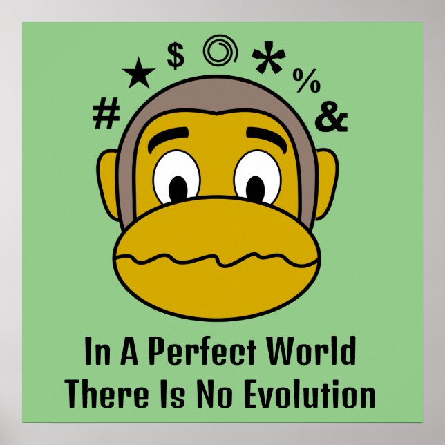 Sem poster de motivação para macacos evolutivos (Frente)