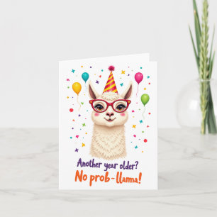 "Sem Prob-llama!" Cartão de Aniversário Engraçado