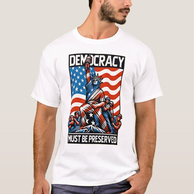 Sem Reis Salvar Camiseta Democracia (Frente)