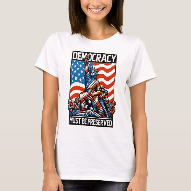 Sem Reis Salvar Camiseta Democracia (Frente)