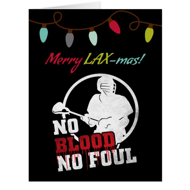 Sem Sangue Sem Cartão De Natal De Lacrosse Foul (Frente)