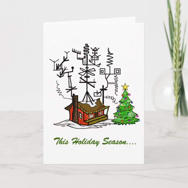 Sem Shack Como Home Ham Rádio Cartão De Natal (Frente)