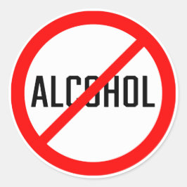Sem Sinal de Álcool | Adesivos redondos clássicos