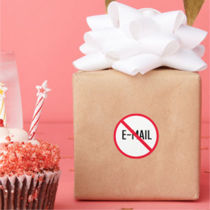 Sem Sinal de Círculo Vermelho de Email   Adesivos 