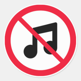 Sem Sinal de Círculo Vermelho de Música | Adesivos