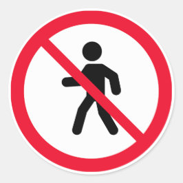 Sem sinal de pedestres de acesso | Adesivo redondo