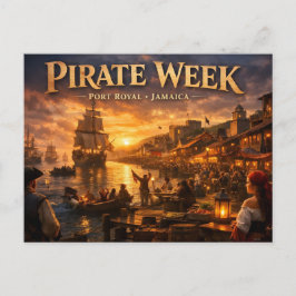 Semana de piratas da Jamaica cartão postal port ro