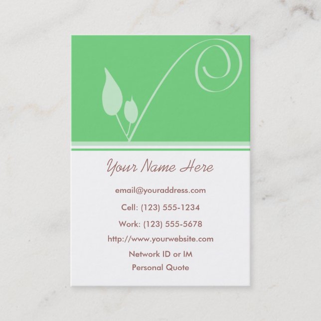 Semente do cartão de visita do perfil da (Frente)