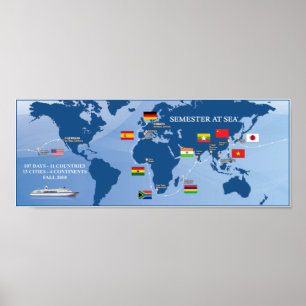 Semestre no poster 2018 da queda do mar