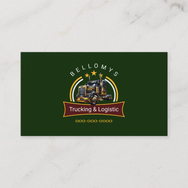 Semi Truck Cartão de visita (Frente)
