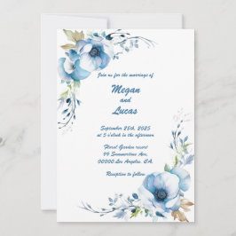 Sempre Azul: Convite personalizado para casamento