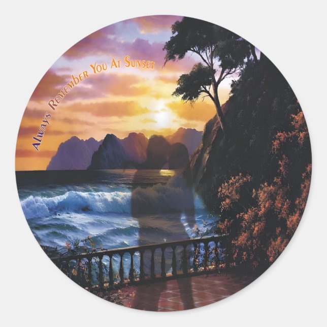sempre lembrar de você ao pôr do sol adesivos redo (Frente)
