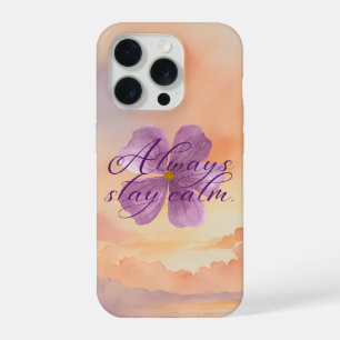 Sempre Mantenha a Calma Flor de Violeta Aquarela