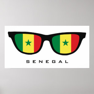 Senegal Shades de texto personalizado e poster de 