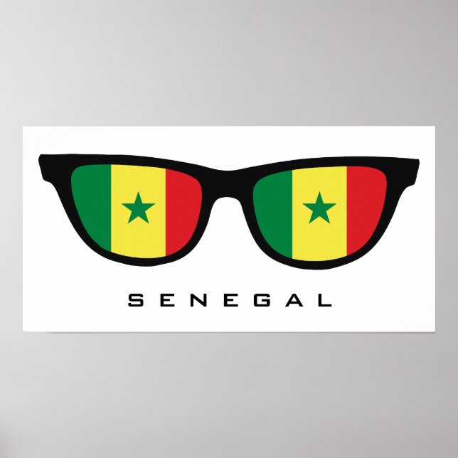 Senegal Shades de texto personalizado e poster de  (Frente)